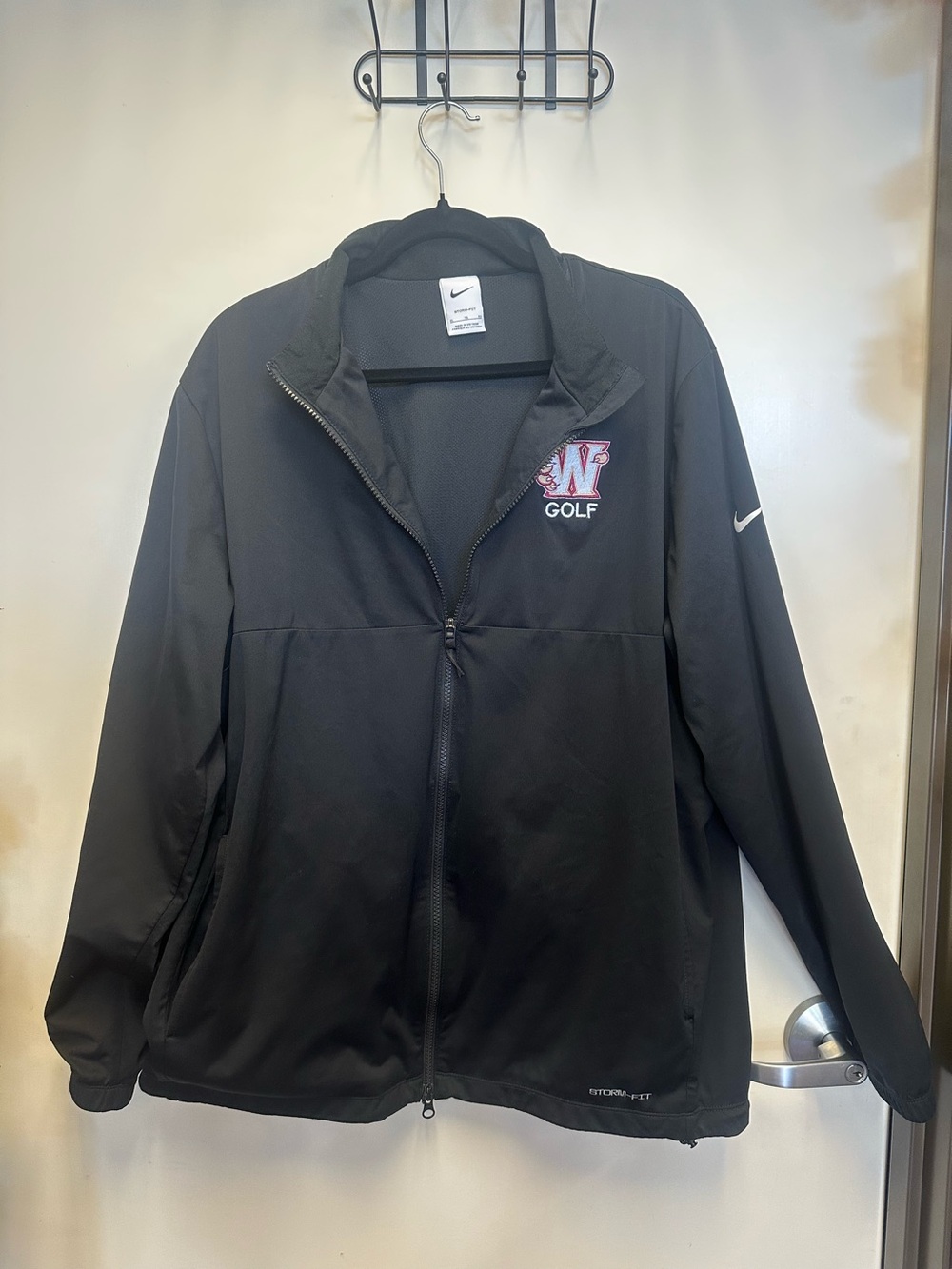 Nike Black Full-Zip Golf Performance Jacket with Embroidered Logo